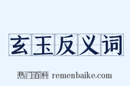 玄玉反义词是什么意思的图片